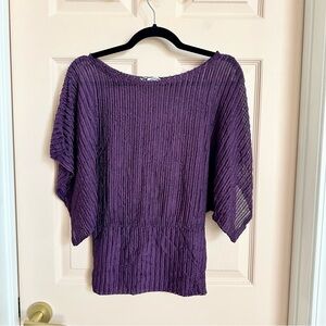 Purple knit body central sweater